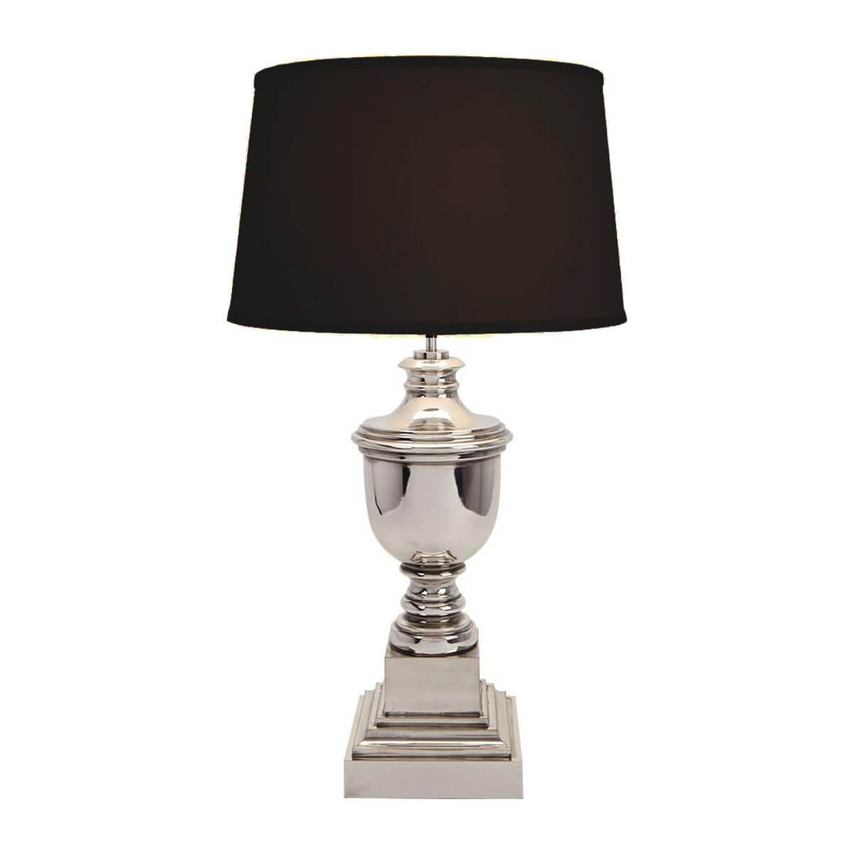 Harrington Silvered Table Lamp Black Shade 76cm