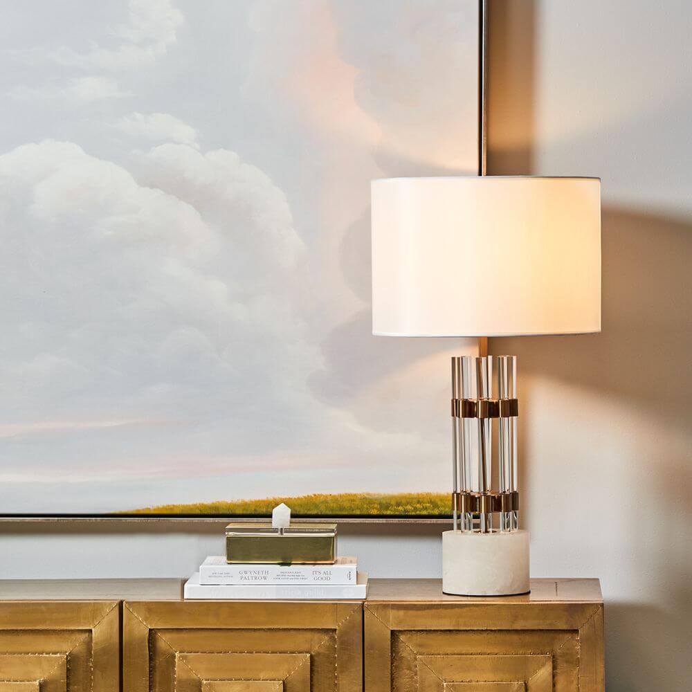 Arden Marble Brass Table Lamp 70cm