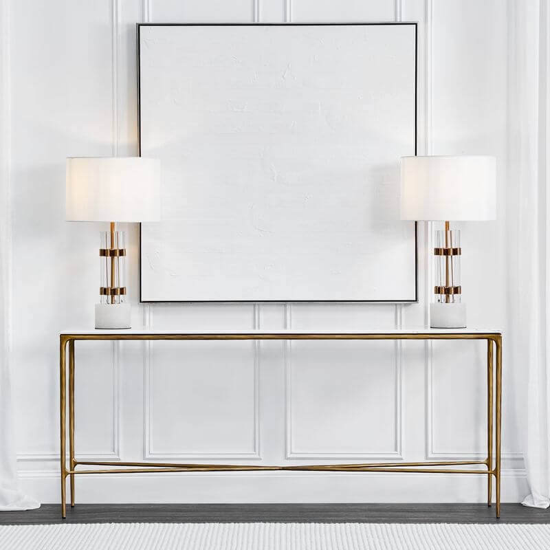 Abbey Marble Brass Table Lamp 70cm