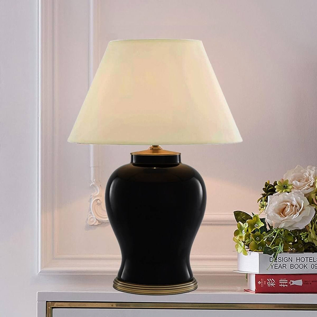 Modern Black Ceramic Table Lamp 51cm