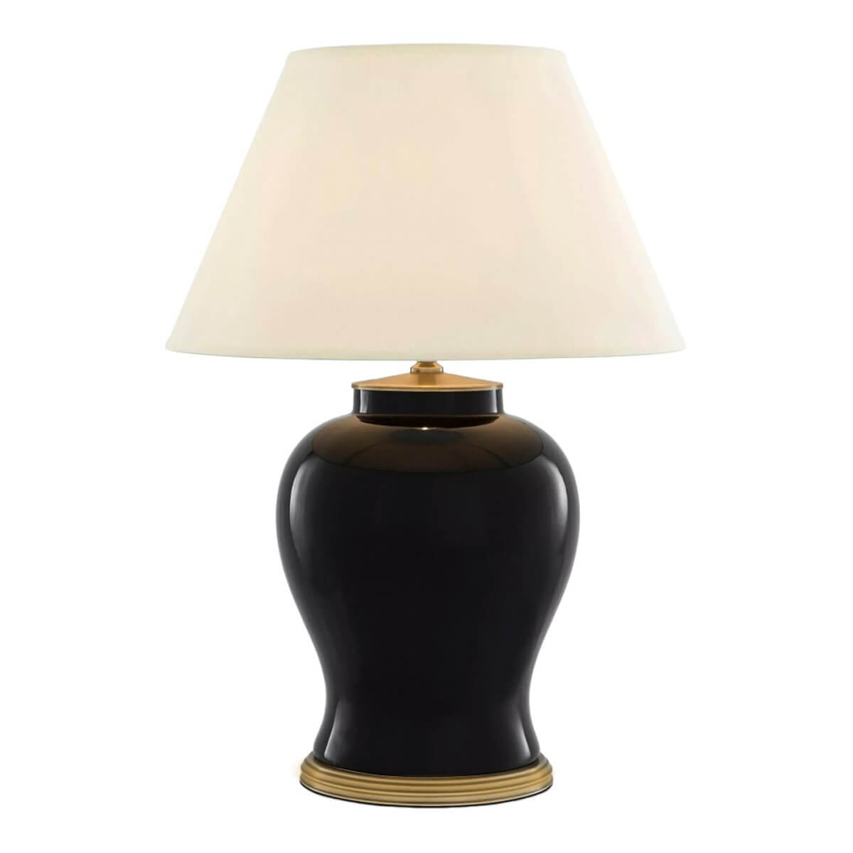 Caelan Modern Black Ceramic Table Lamp 51cm
