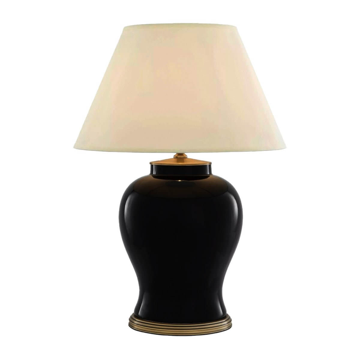 Caelan Modern Black Ceramic Table Lamp 51cm