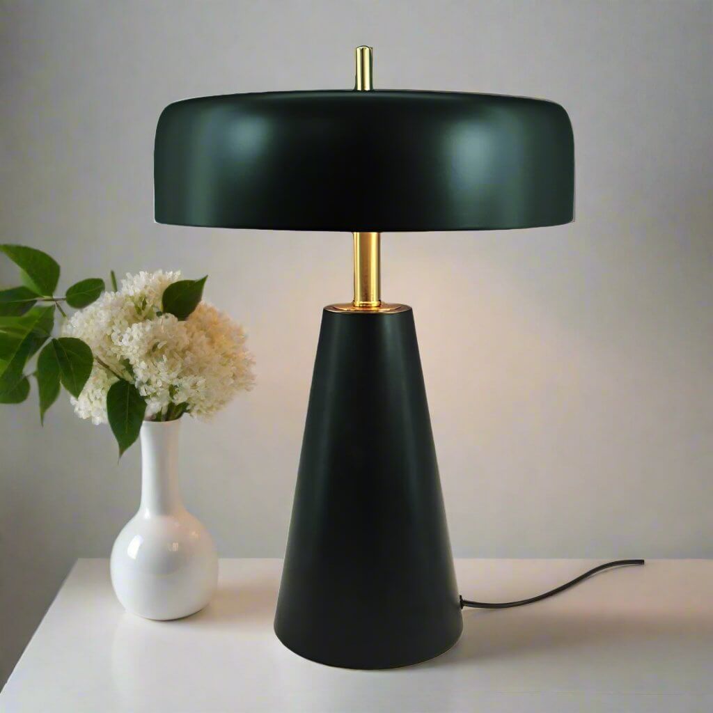 Celeste Modern Flat Mushroom Table Lamp 43cm