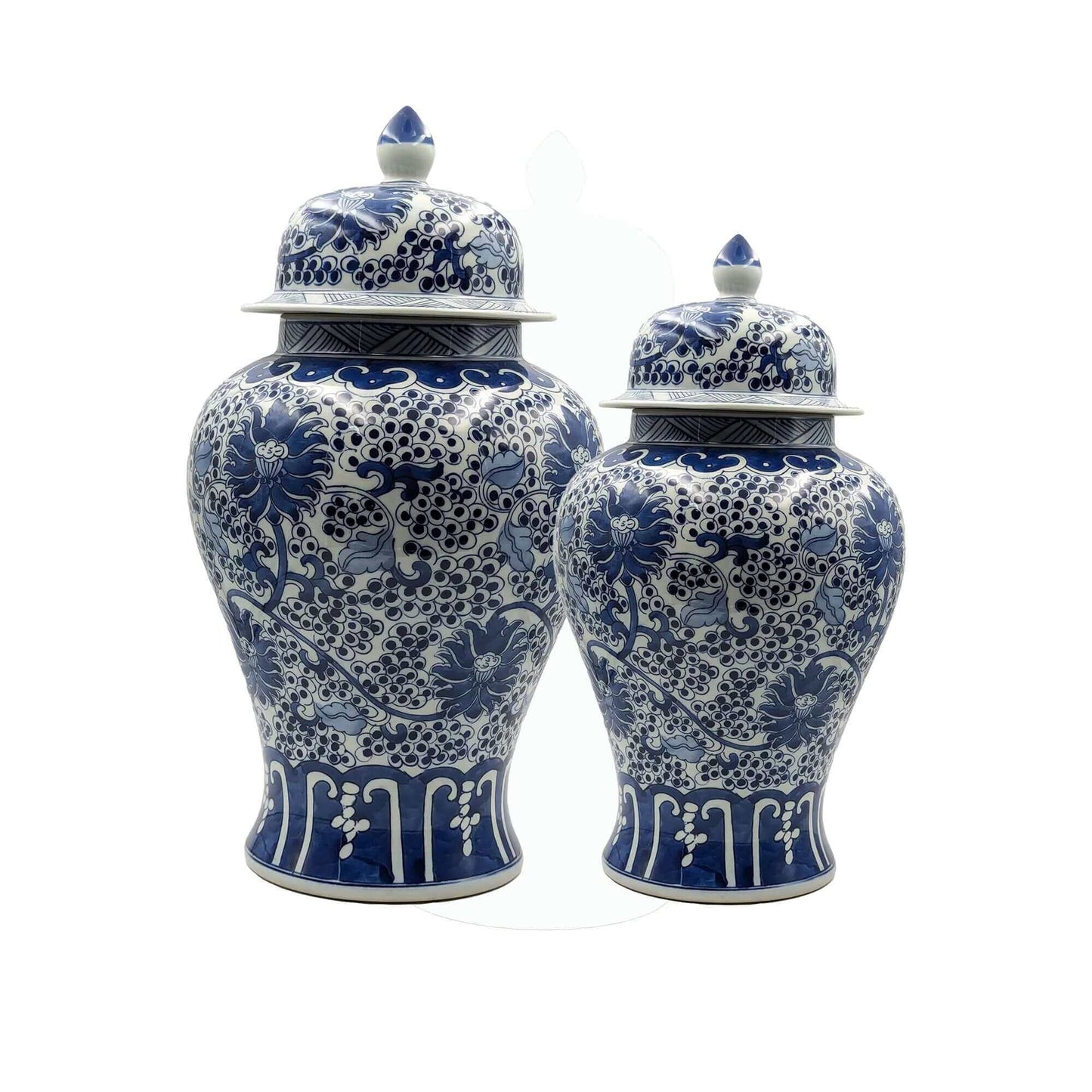 Classic Blue & White Floral Ginger Jar Set