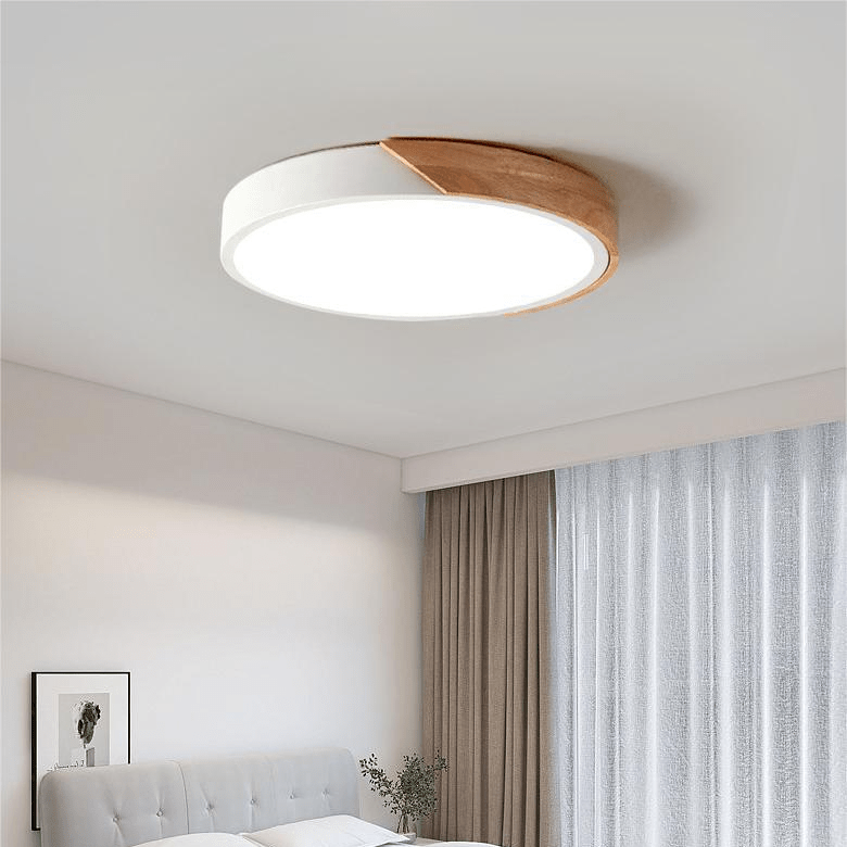 Minimal Wood LED Ceiling Light – Round Design, 23–30cm