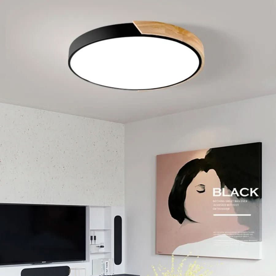 Minimal Wood LED Ceiling Light – Round Design, 23–30cm