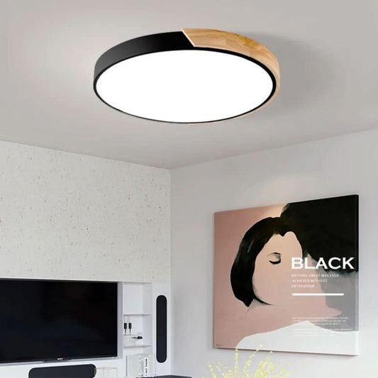 Minimal Wood LED Ceiling Light – Round Design, 23–30cm