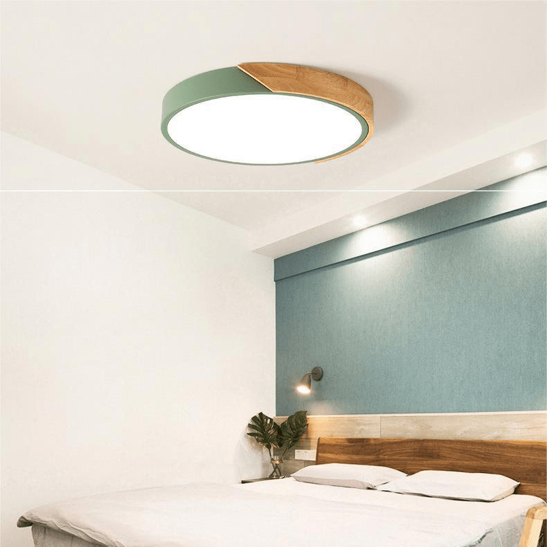 Minimal Wood LED Ceiling Light – Round Design, 23–30cm